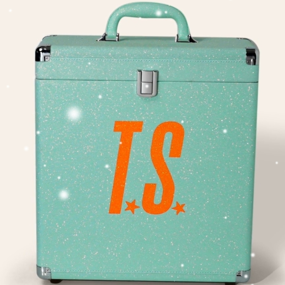 Glittery Teal Record Player Case